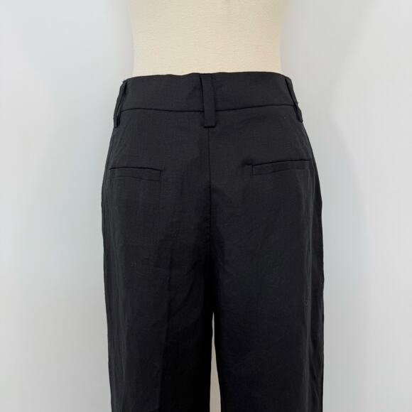 Reformation Alex Linen Pants Pleated-Front Wide Leg High Rise 4 Petite NWT - Picture 8 of 11